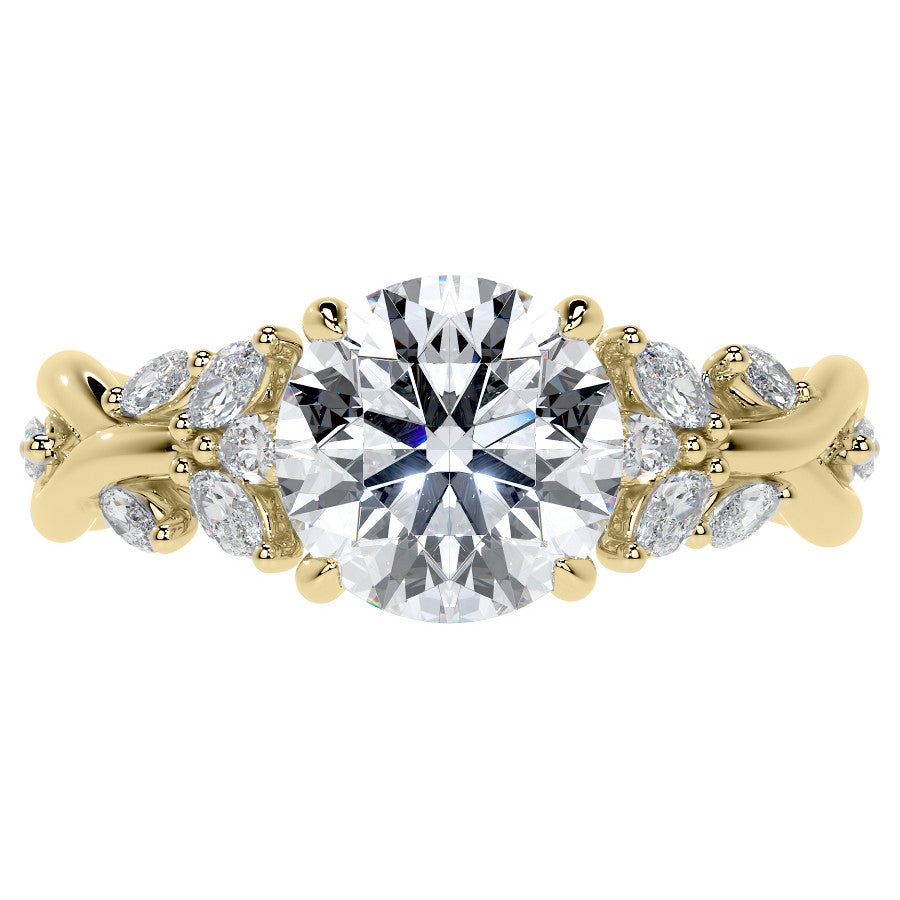 Round Floral Infinity Moissanite Engagement Ring