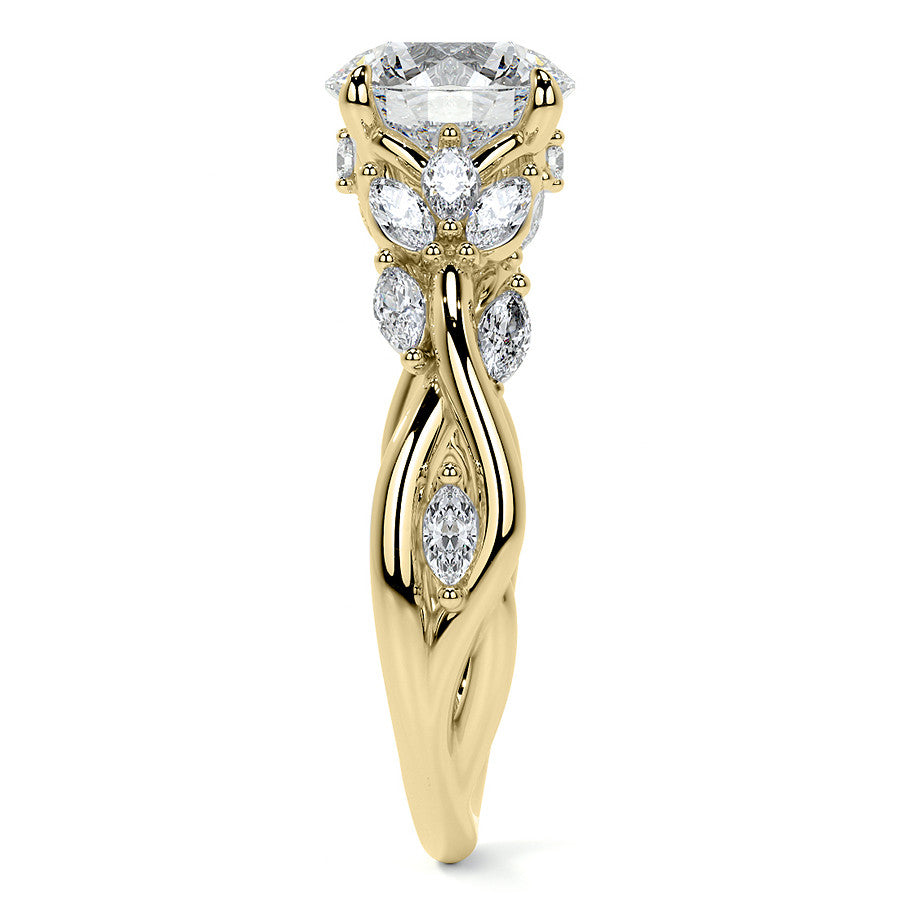 Round Floral Infinity Moissanite Engagement Ring