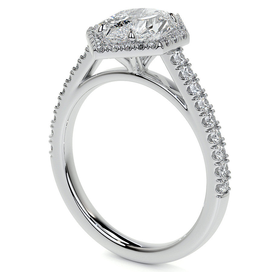 Duchess Marquise Halo Moissanite Engagement Ring