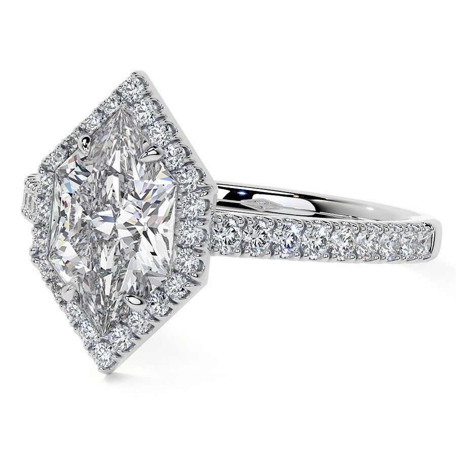 Duchess Marquise Halo Moissanite Engagement Ring