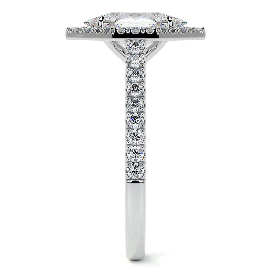 Duchess Marquise Halo Moissanite Engagement Ring