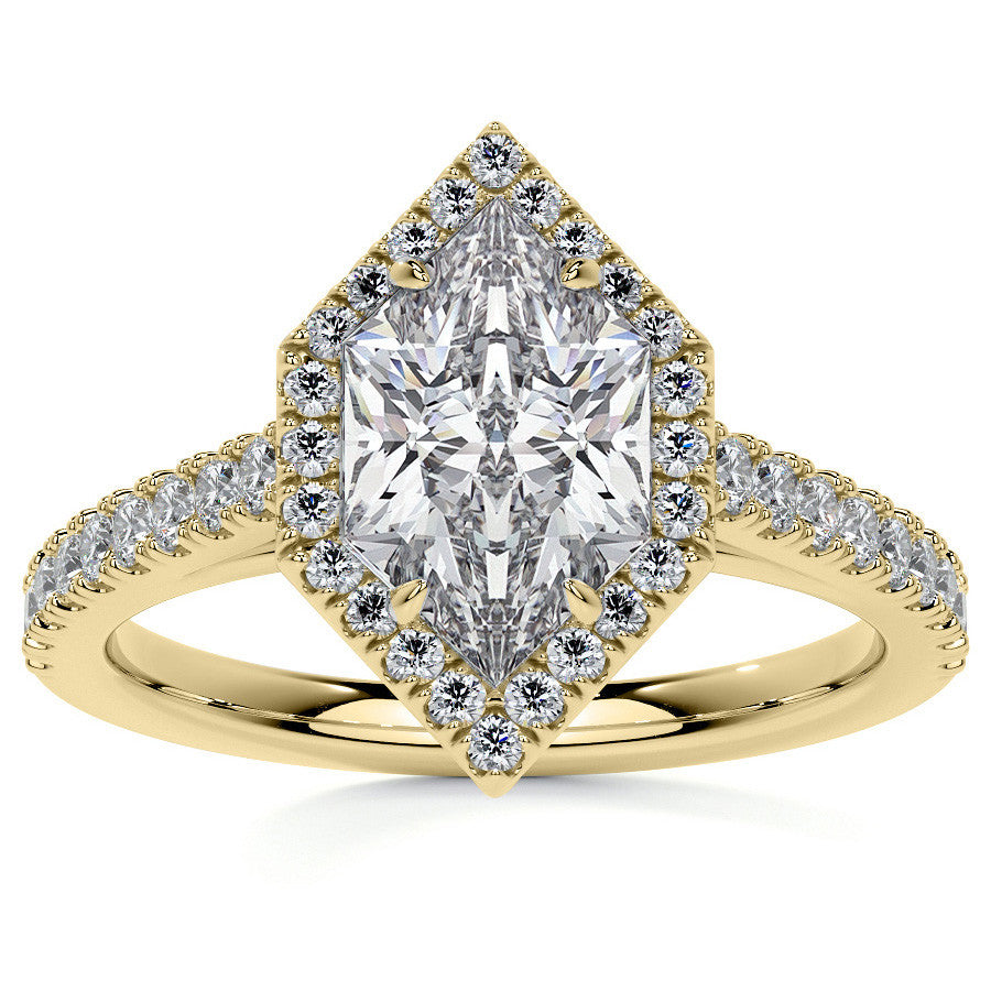 Duchess Marquise Halo Moissanite Engagement Ring
