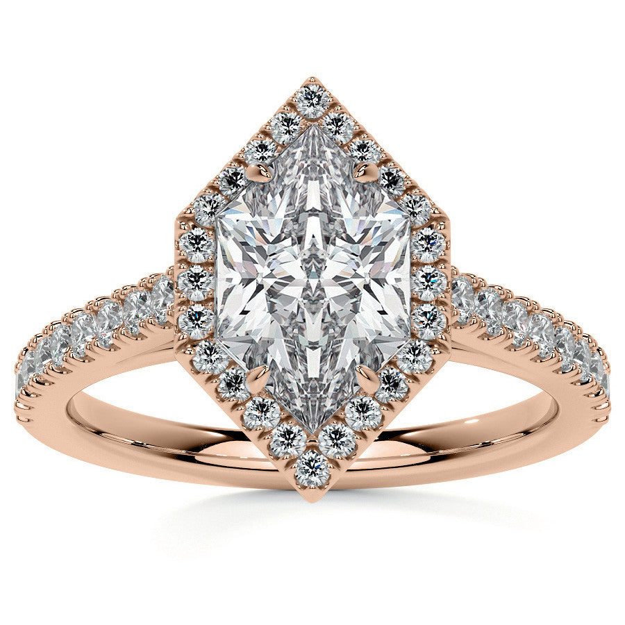 Duchess Marquise Halo Moissanite Engagement Ring