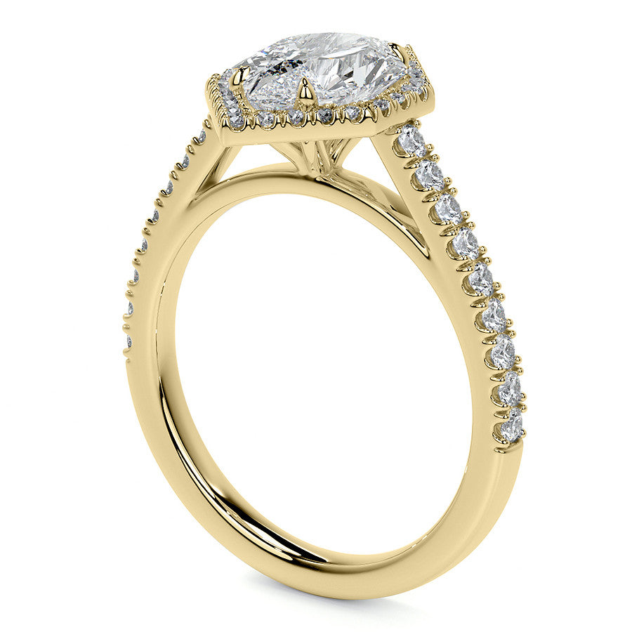 Duchess Marquise Halo Moissanite Engagement Ring