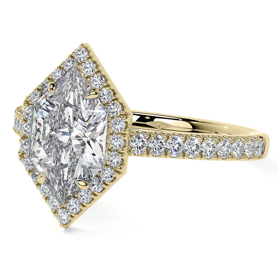 Duchess Marquise Halo Moissanite Engagement Ring