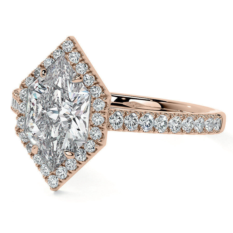 Duchess Marquise Halo Moissanite Engagement Ring