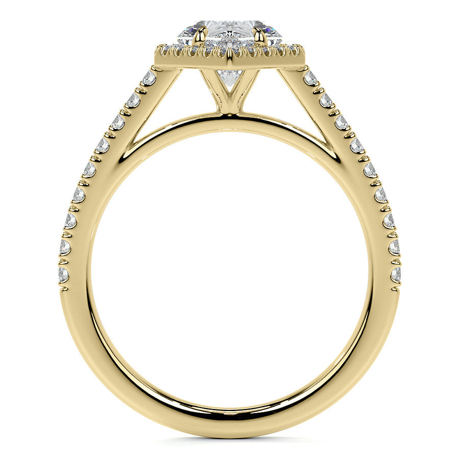 Duchess Marquise Halo Moissanite Engagement Ring
