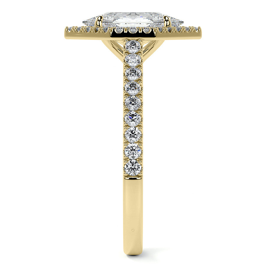 Duchess Marquise Halo Moissanite Engagement Ring