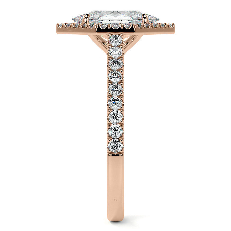 Duchess Marquise Halo Moissanite Engagement Ring