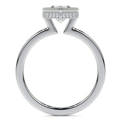 Bezel Set Duchess Marquise Moissanite Engagement Ring with Hidden