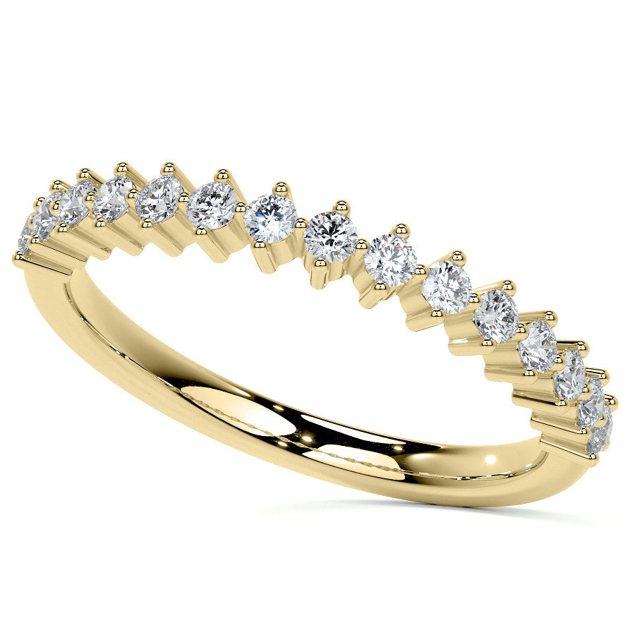 Cluster Style Halo Round Brilliant Moissanite Cathedral Engagement Ring