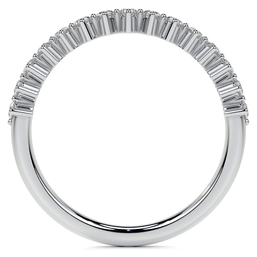 Cluster Style Halo Round Brilliant Moissanite Cathedral Engagement Ring