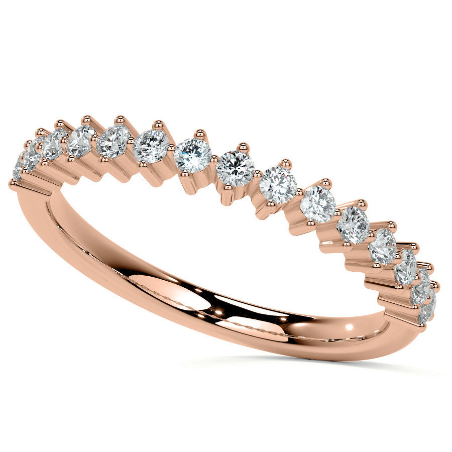 Cluster Style Halo Round Brilliant Moissanite Cathedral Engagement Ring