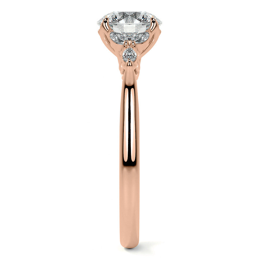 Round and Marquise Nature Inspired Trellis Moissanite Engagement