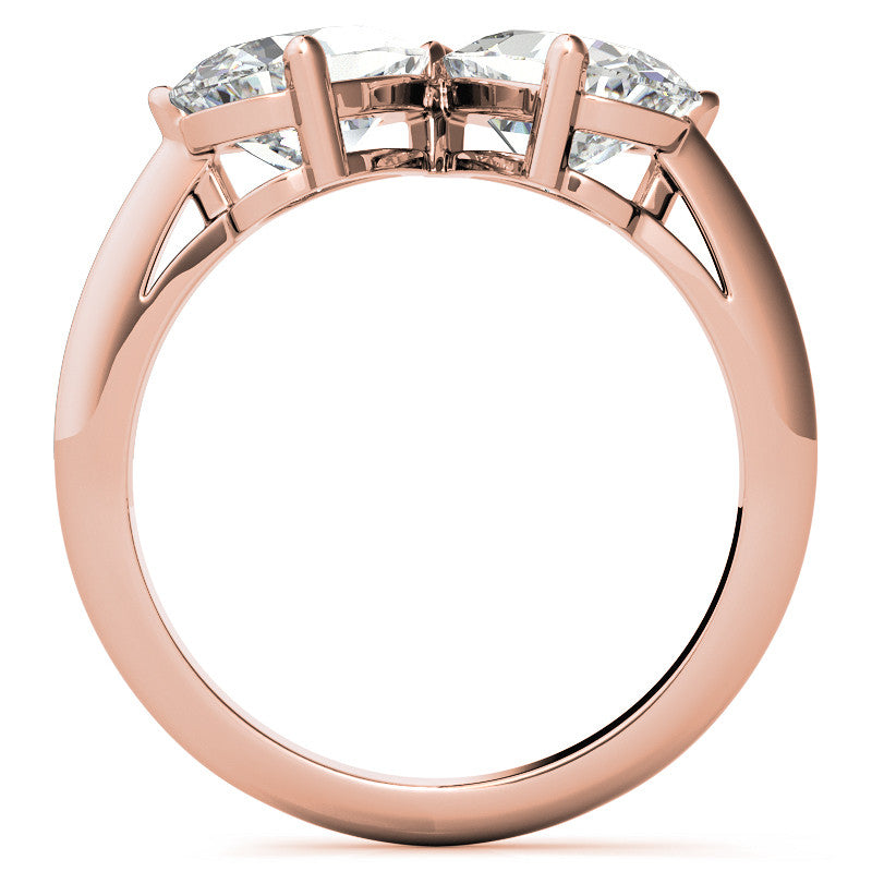 Unique Pear Two-Stone Moissanite Engagement Ring