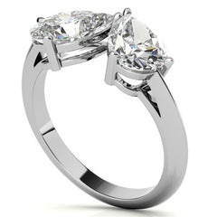 Unique Pear Two-Stone Moissanite Engagement Ring