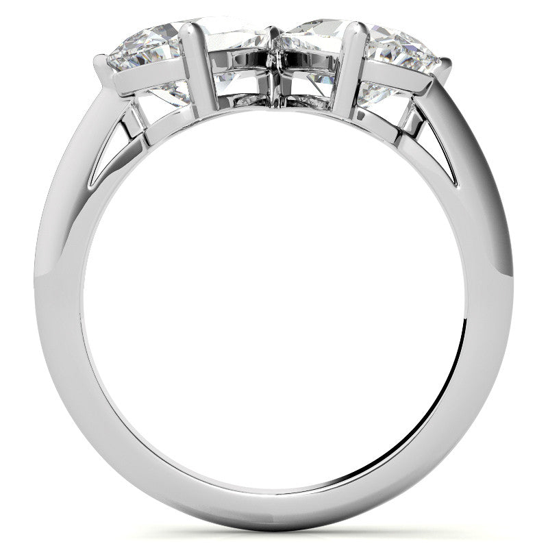 Unique Pear Two-Stone Moissanite Engagement Ring