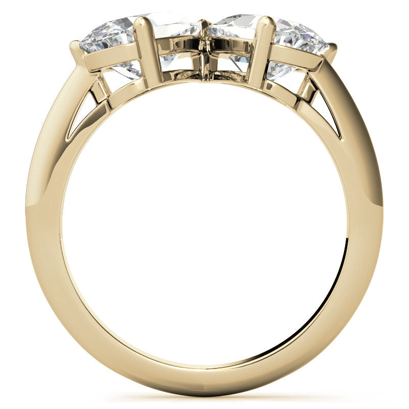 Unique Pear Two-Stone Moissanite Engagement Ring