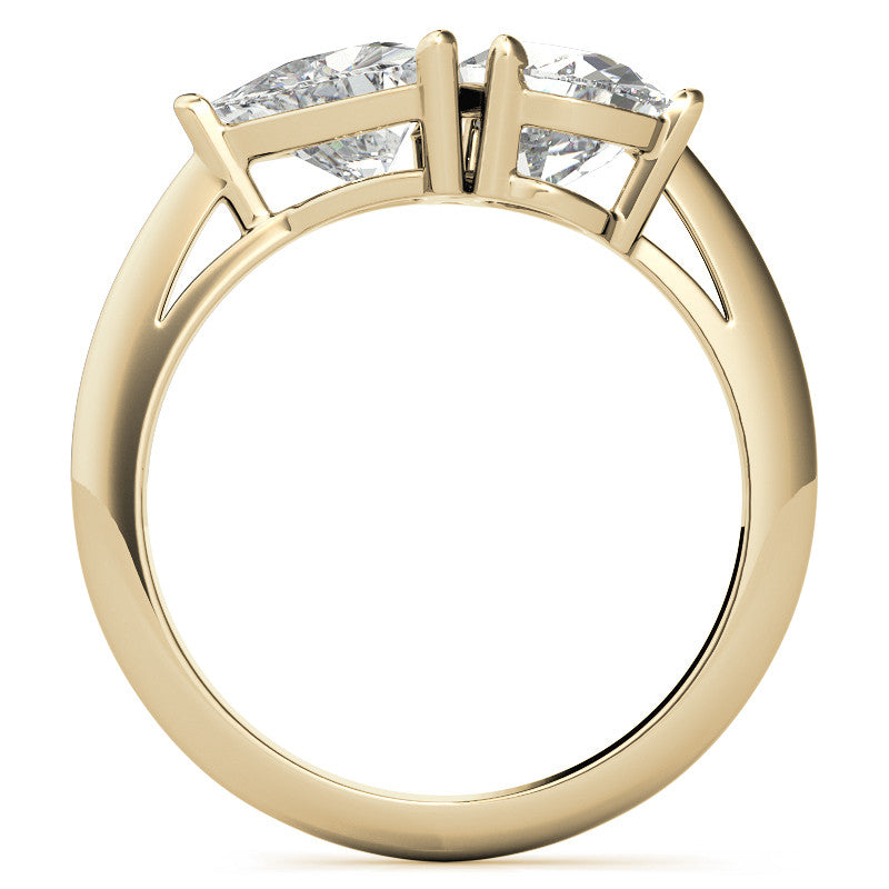 Unique Pear and Trillion Two-Stone Moissanite Engagement Ring