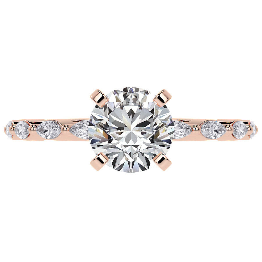 3x1.5mm Single Prong Marquise Moissanite Engagement Ring