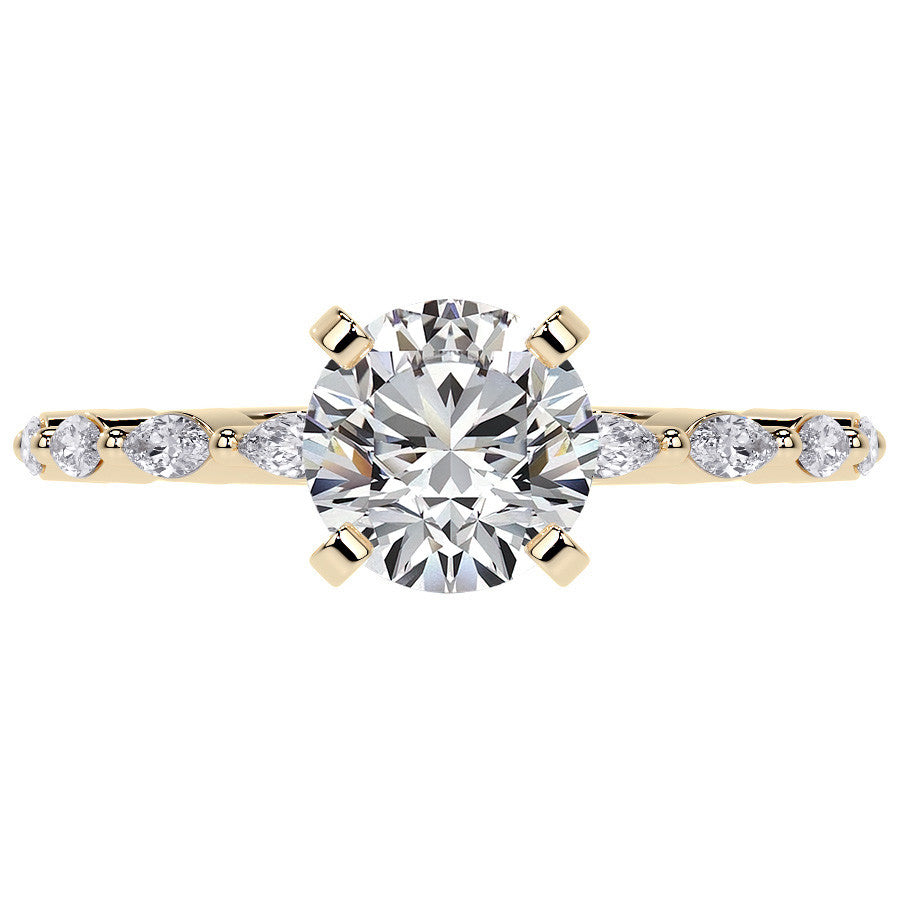 3x1.5mm Single Prong Marquise Moissanite Engagement Ring