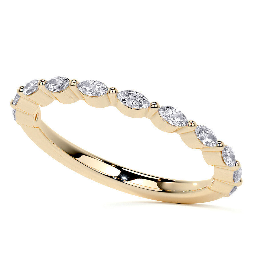 3x1.5mm Single Prong Marquise Moissanite Engagement Ring