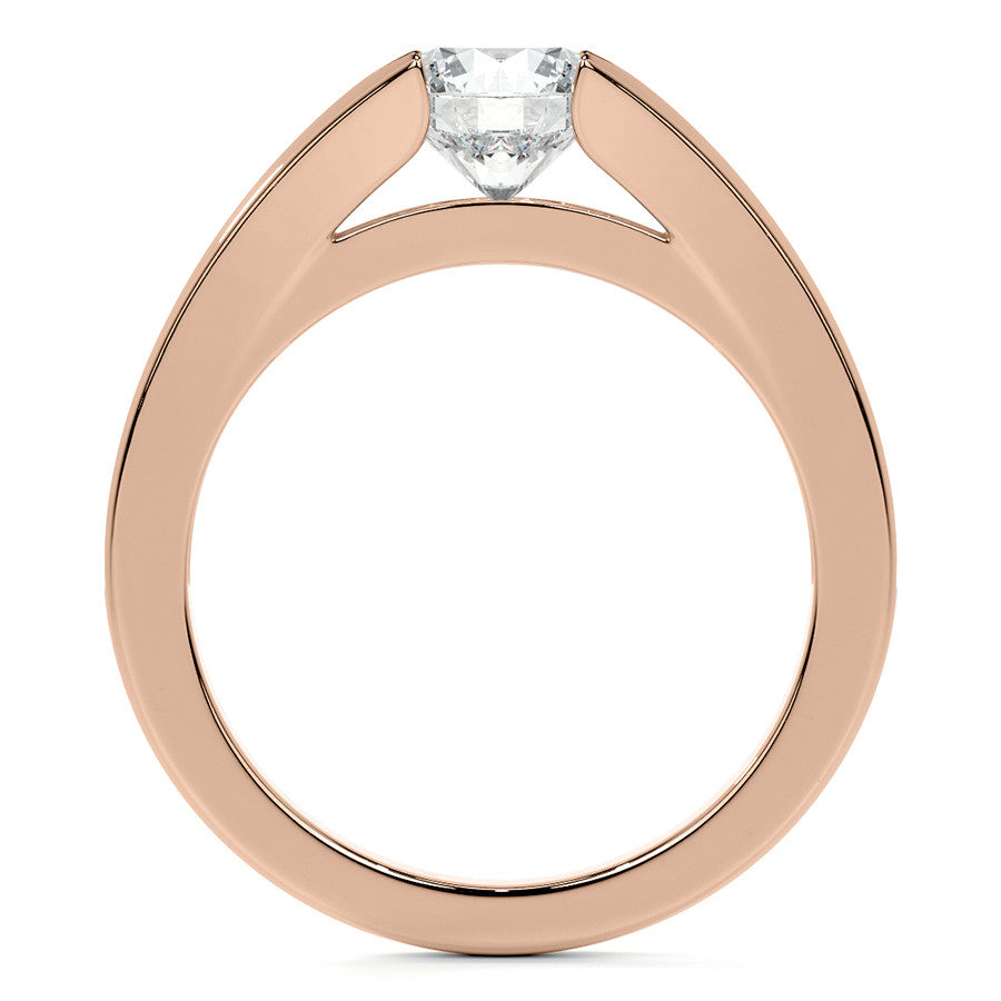 Round Tension Cathedral Moissanite Engagement Ring