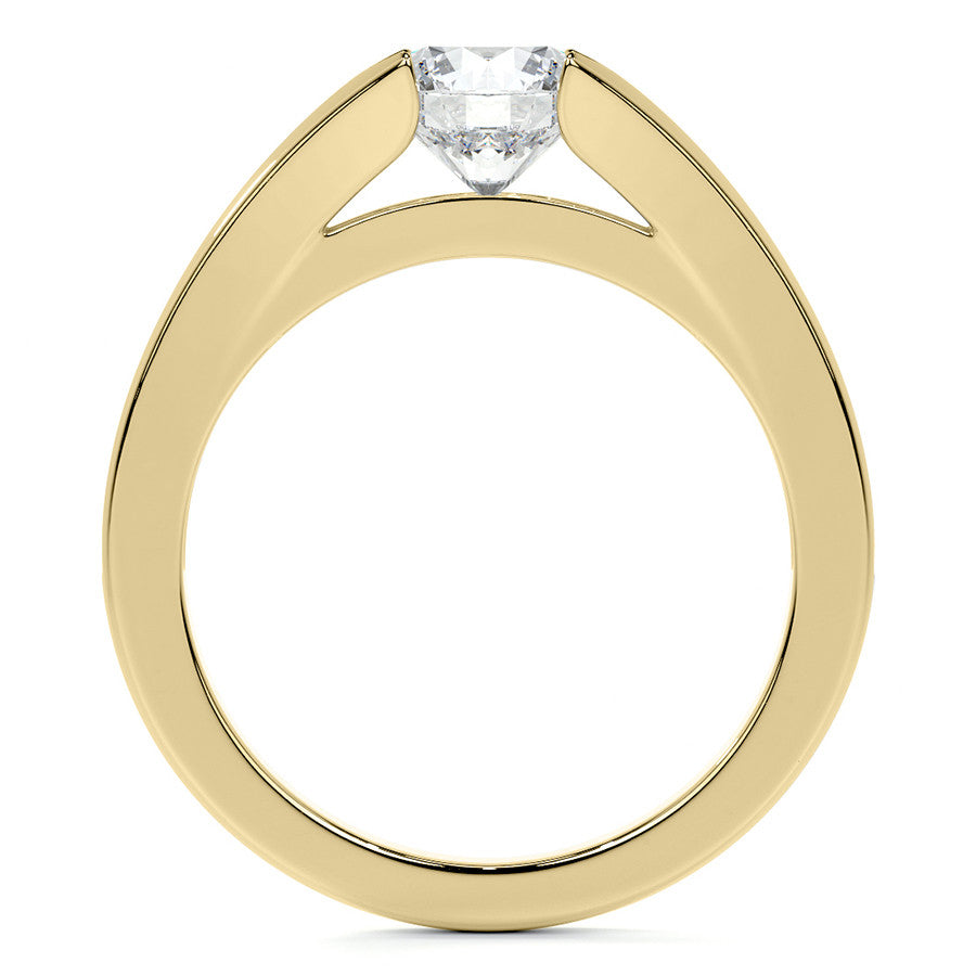 Round Tension Cathedral Moissanite Engagement Ring