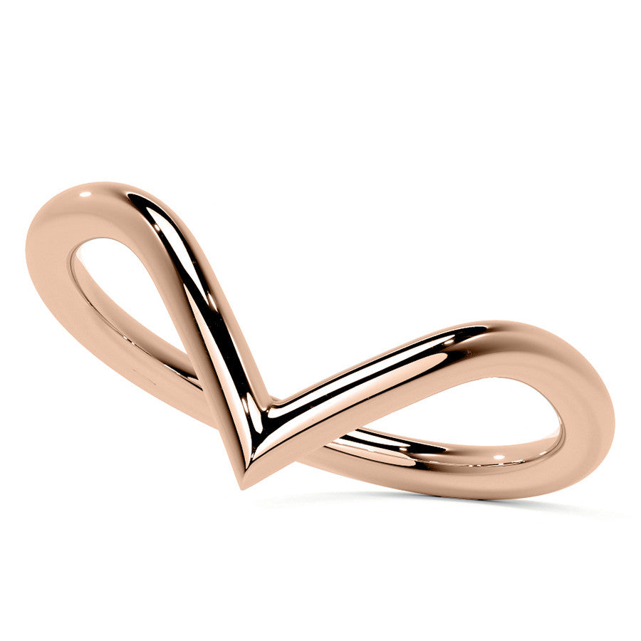 Round NSEW V-Shaped Moissanite Solitaire Ring