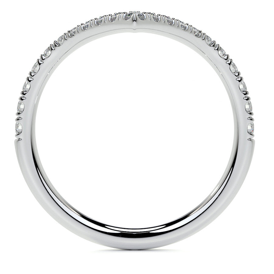 Round NSEW V-Shaped Moissanite Solitaire Ring