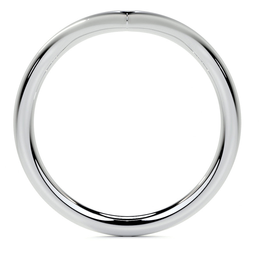 Round NSEW V-Shaped Moissanite Solitaire Ring