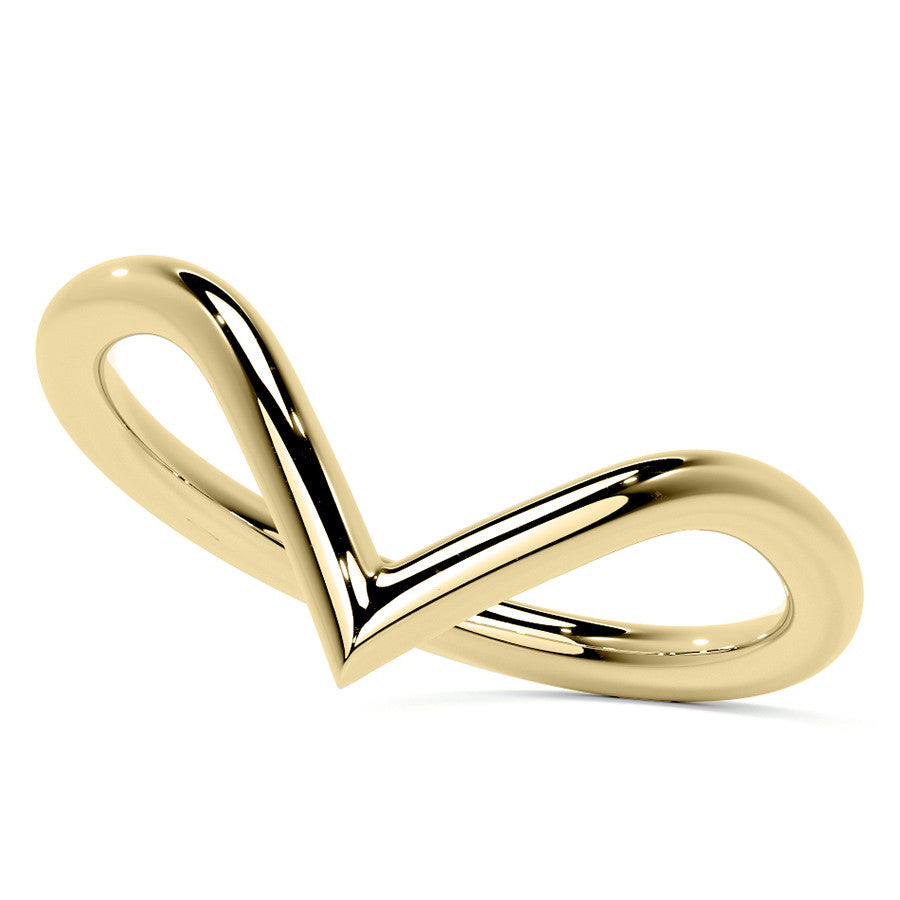 Round NSEW V-Shaped Moissanite Solitaire Ring