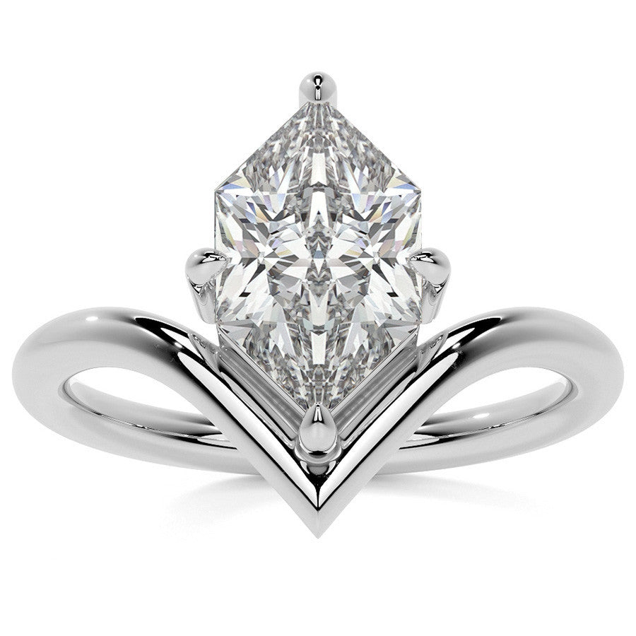 Duchess Marquise NSEW V-Shaped Moissanite Solitaire Ring