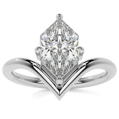 Duchess Marquise NSEW V-Shaped Moissanite Solitaire Ring