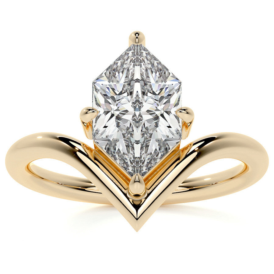 Duchess Marquise NSEW V-Shaped Moissanite Solitaire Ring