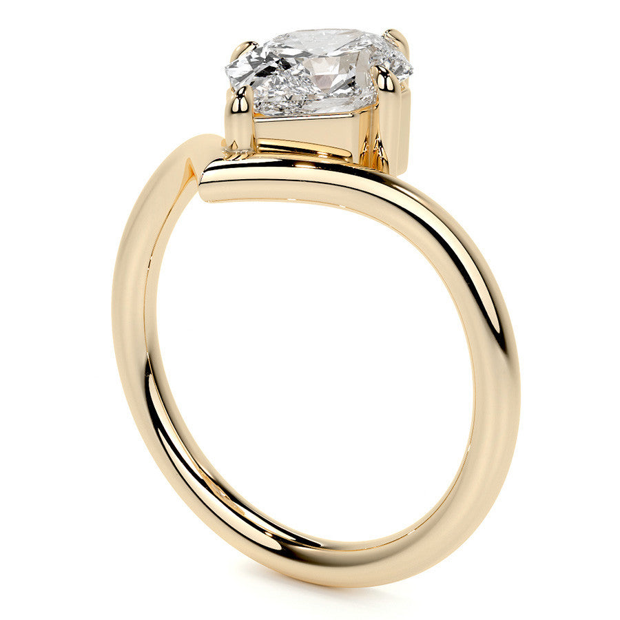 Duchess Marquise NSEW V-Shaped Moissanite Solitaire Ring