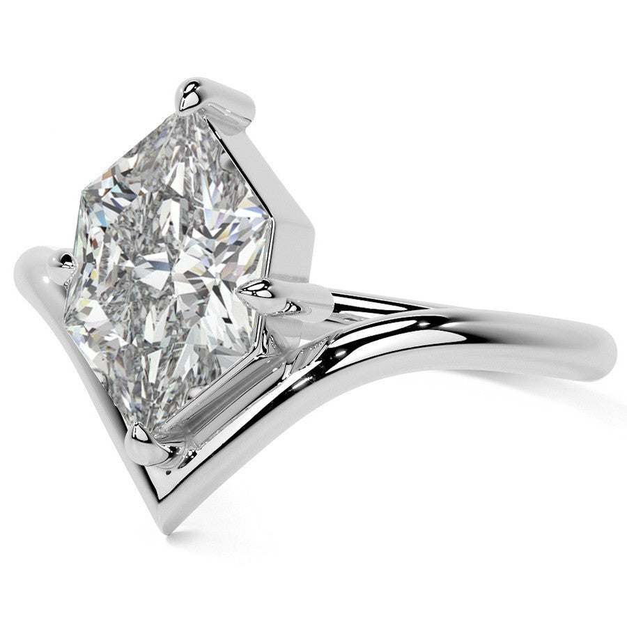 Duchess Marquise NSEW V-Shaped Moissanite Solitaire Ring