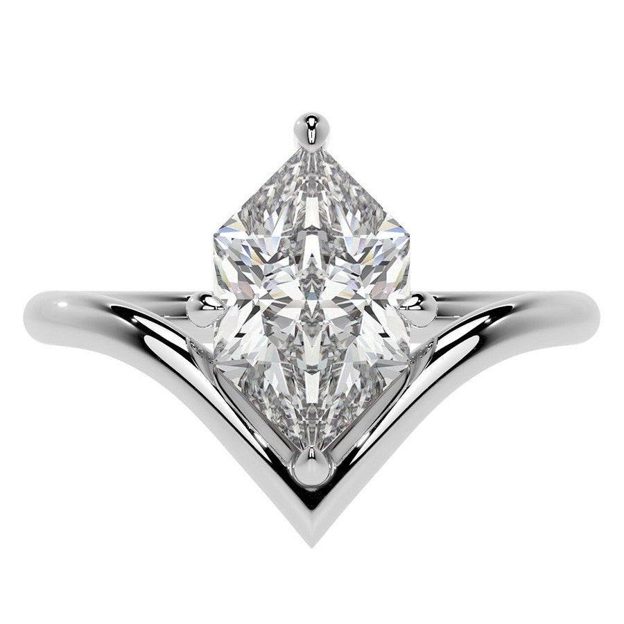 Duchess Marquise NSEW V-Shaped Moissanite Solitaire Ring