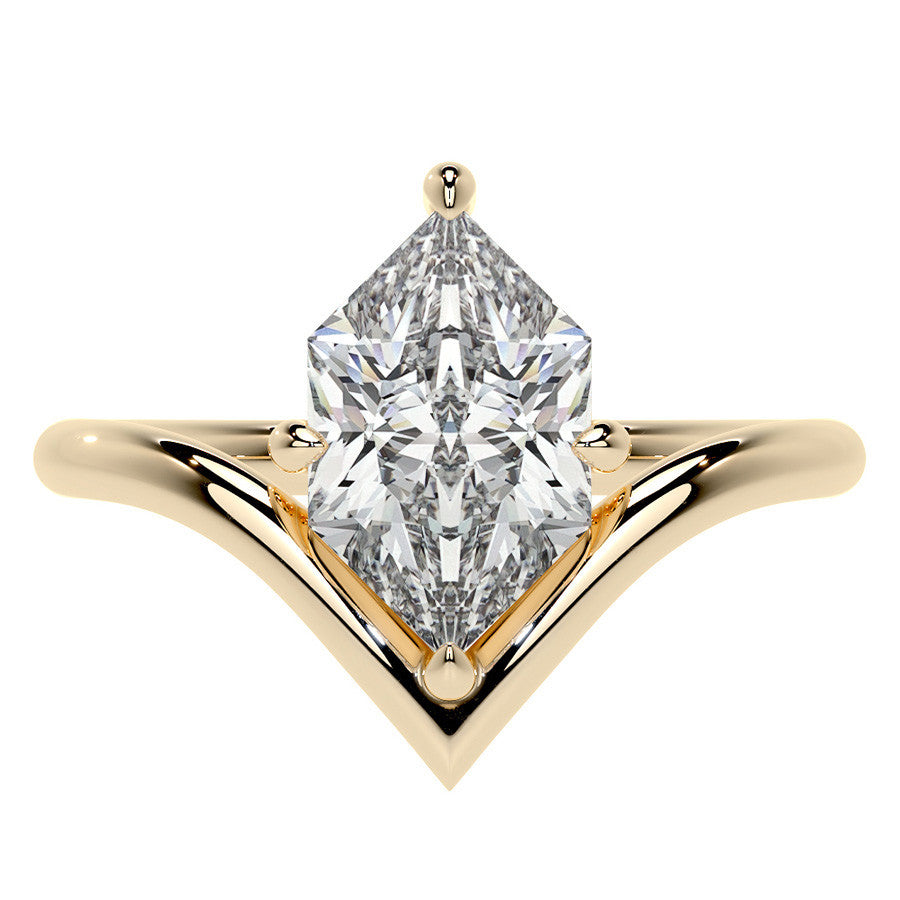 Duchess Marquise NSEW V-Shaped Moissanite Solitaire Ring