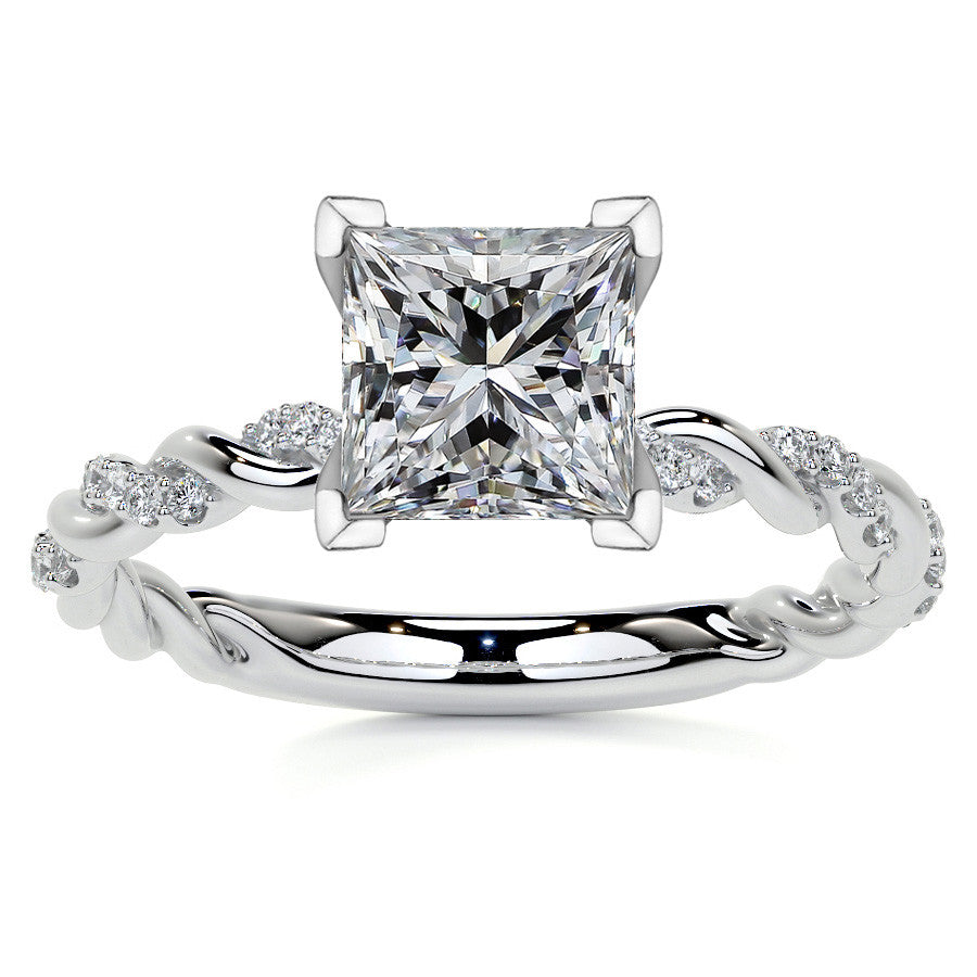 Twisted Rope Moissanite Engagement ring