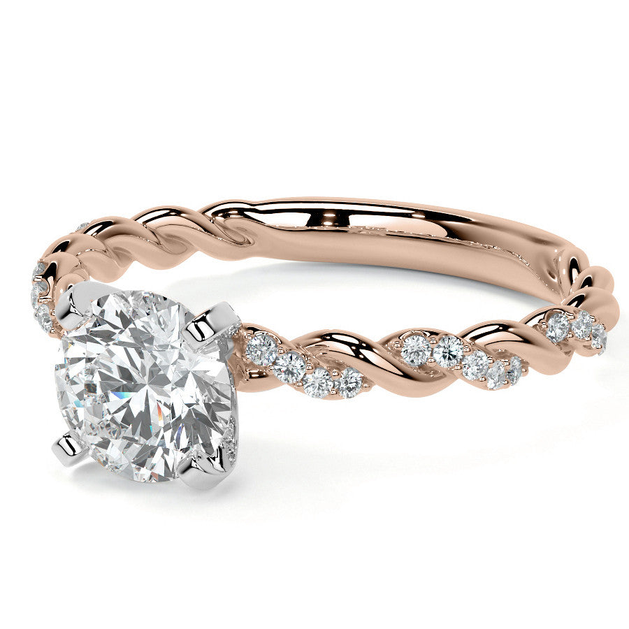 Twisted Rope Moissanite Engagement ring
