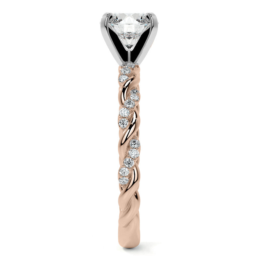 Twisted Rope Moissanite Engagement ring
