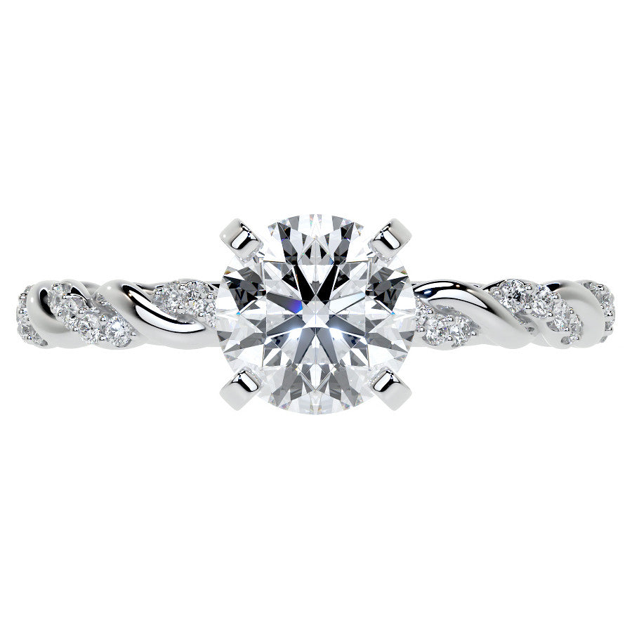 Twisted Rope Moissanite Engagement ring