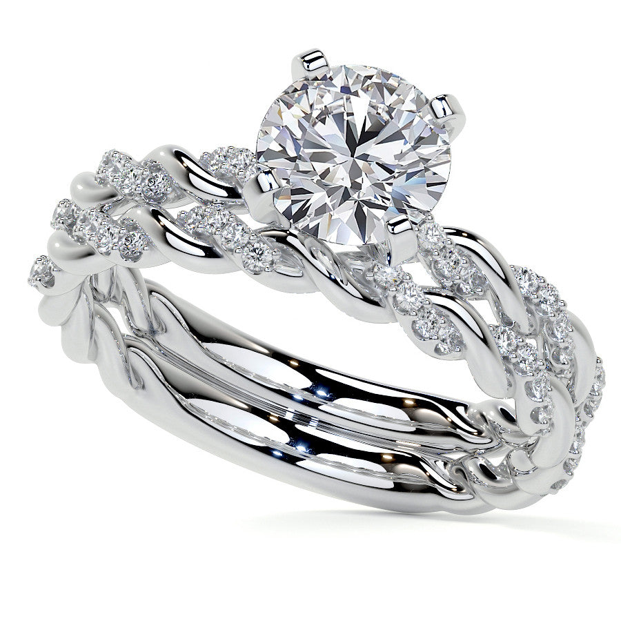 Twisted Rope Moissanite Engagement ring
