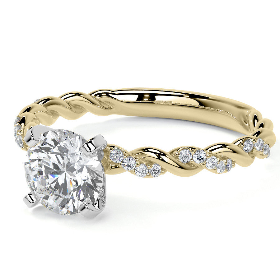 Twisted Rope Moissanite Engagement ring