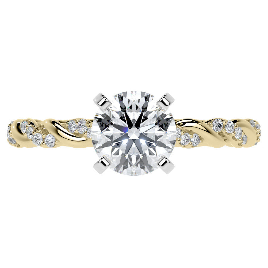 Twisted Rope Moissanite Engagement ring