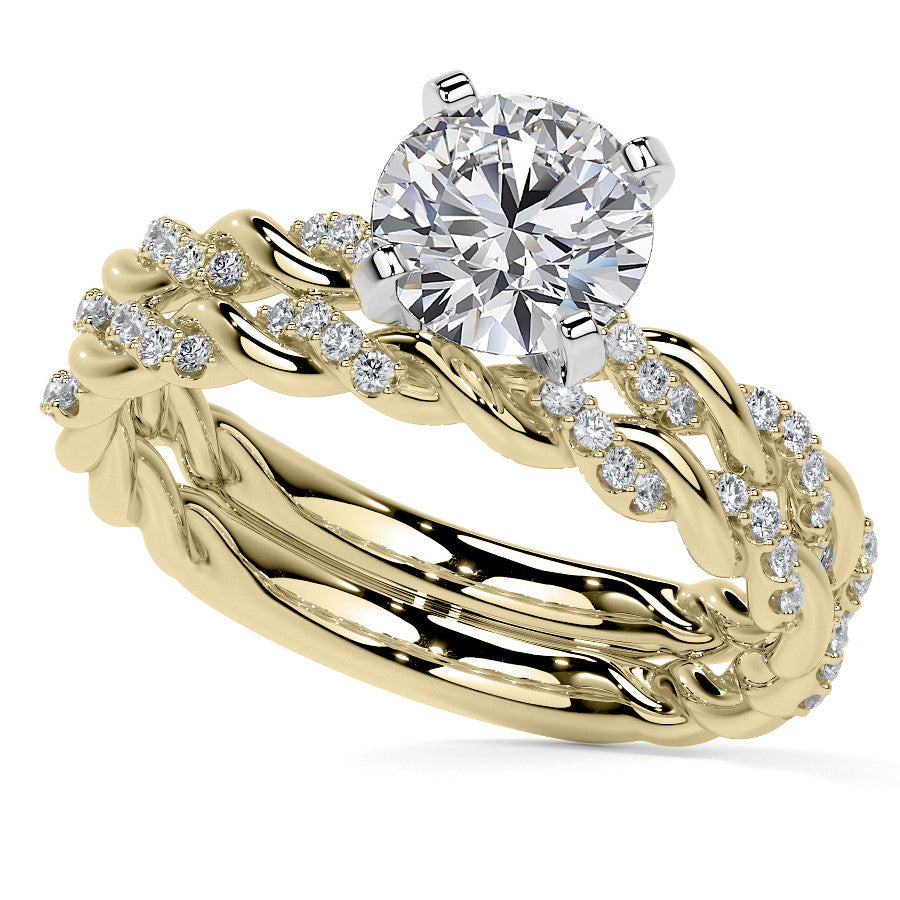 Twisted Rope Moissanite Engagement ring