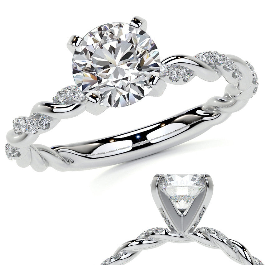 Twisted Rope Moissanite Engagement ring