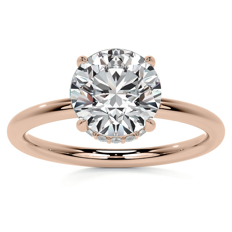Petite 4-Prong Round Basket Moissanite Engagement Ring
