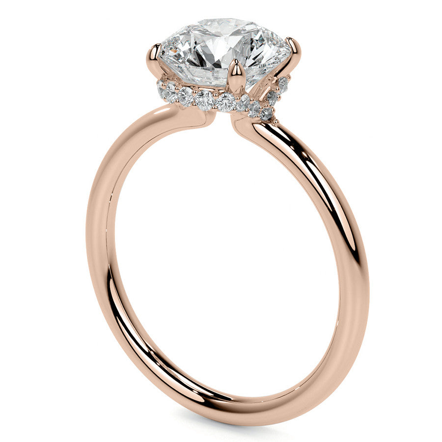 Petite 4-Prong Round Basket Moissanite Engagement Ring